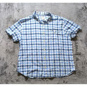True Grit Short Sleeve Button Up Shirt Men's Size 3XT Blue